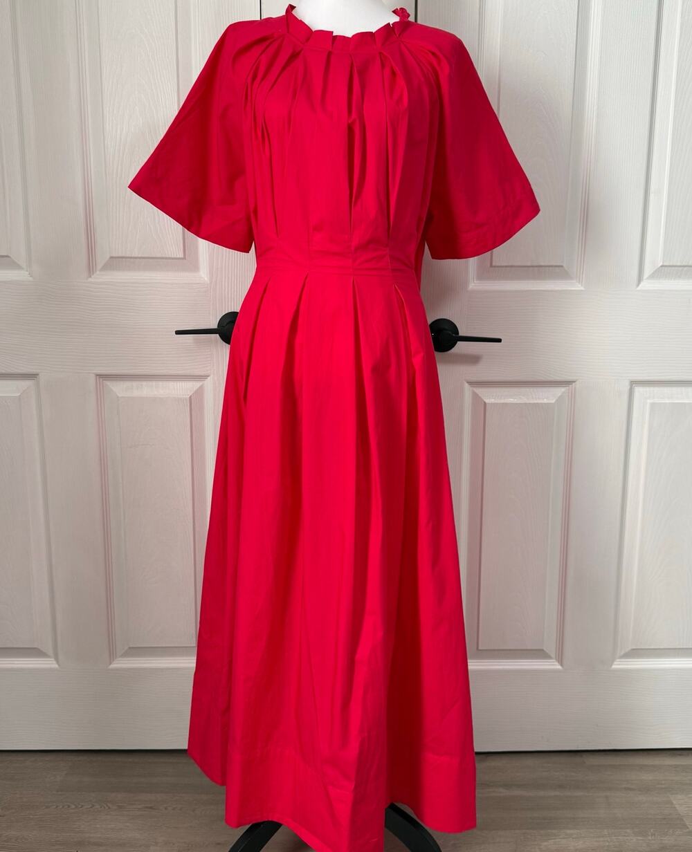 Banana Republic Coral Cotton Poplin Open Back Maxi Dress Size Medium